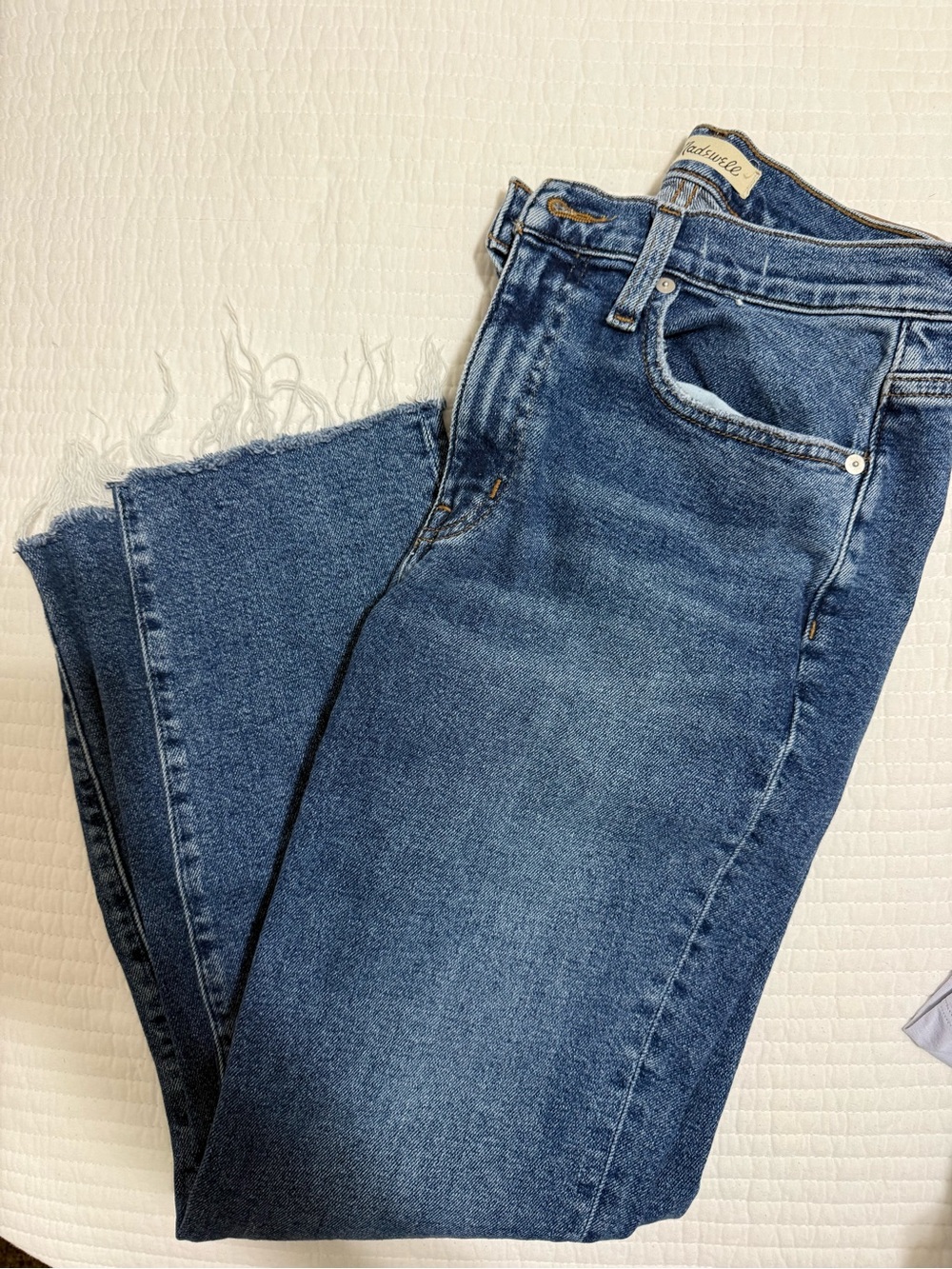 Madewell “The Girljean” Straight-Leg High-Rise Jeans, size 27